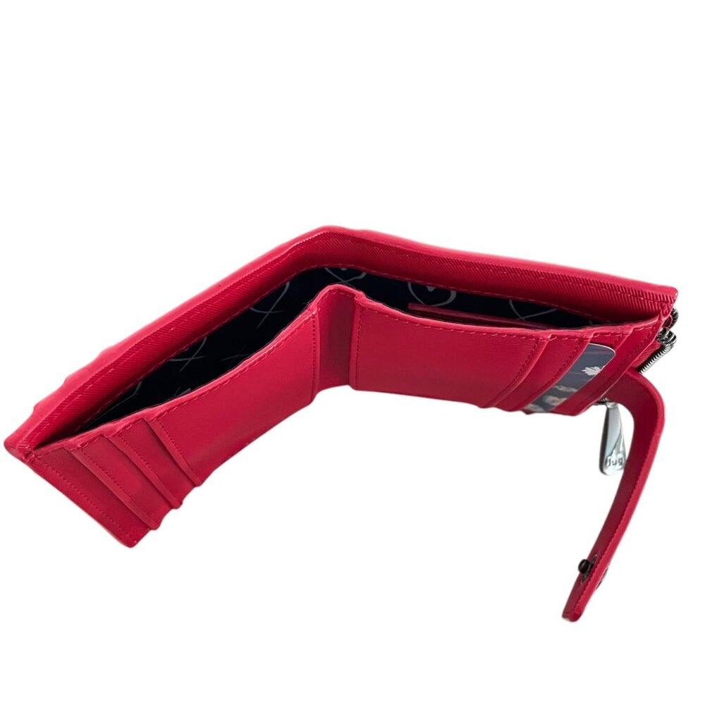Lug Hurdle Satin Luxe Vegan Leather Wallet Poppy Red - Picture 3 of 10